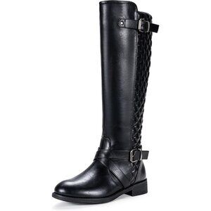 Women's Black Jeossy Women's 950 Knee High Riding Boots with Zipper Wide Calf